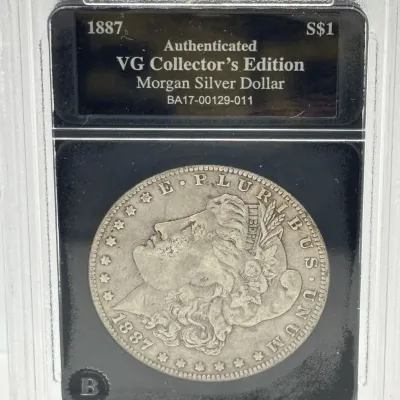 1887 O - Morgan Silver Dollar - Bradford Mint Certified VG Collector's Edition