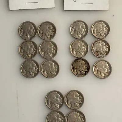 Lot of 20 Buffalo Nickels - Legible Dates