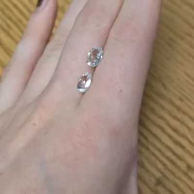 Pair of Faceted White Topaz - 3.275ct