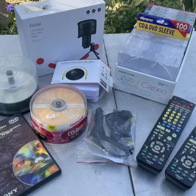 Fifine USB Microphone Kit, SanDisk Sansa MP3 Player, Denon Remotes, and Media Lot - Grand Rapids Off-Site