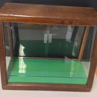 Antique Oak Counter Top Display Cabinet