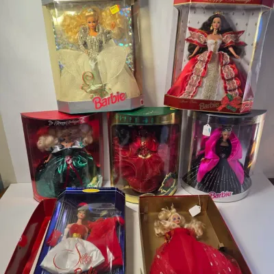 Collection of Happy Holidays Barbies and More