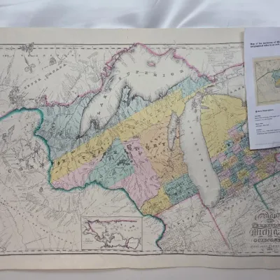 Historical Reproduction of the Map of the Territories of Michigan and Ouisconsin