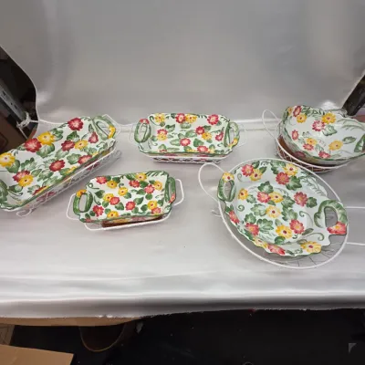 Sale Photo Thumbnail #118: Set of Temp-Tations Floral Embroidery Ceramic Bakeware