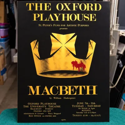 Vintage Oxford Playhouse Macbeth Shakespeare Theatre Poster - Potterville