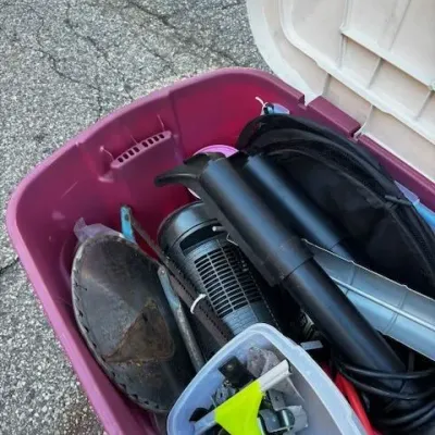 Misc Garage Items Lot in Tote