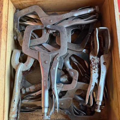 Vise-Grip Locking Clamp & Pliers Lot: C-Clamps, Welding Clamps, Vintage Petersen DeWitt, USA Made