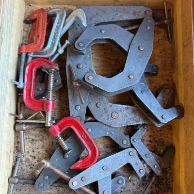 Enco Kant-Twist Style Cantilever Clamps with Assorted C-Clamps, Machinist Clamp Lot