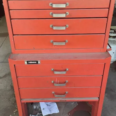 Homak 2-Piece Stacked Metal Tool Chest with Assorted Hand Tools – Grand Rapids Off-Site