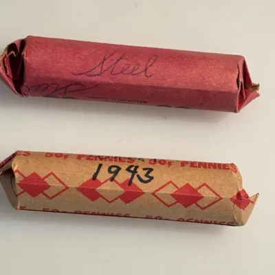 2 Estate Rolls of Unsorted 1943 Steel Wheat Cents