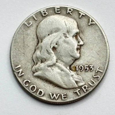 1953 S - Silver Franklin Half Dollar