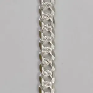 Sale Photo Thumbnail #312: Sterling Silver Diamond Cut Curb Bracelet 9.75mm Wide 8.25 Inch Weighing 19.2 Grams – Estate Sales Warehouse (GR)