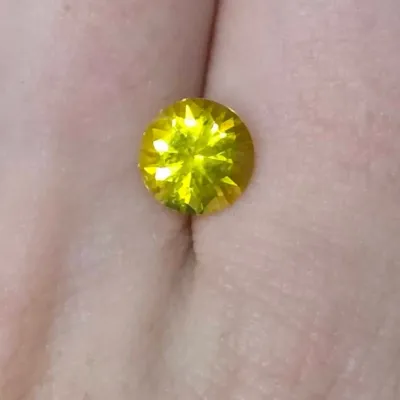 Bright Yellow Faceted Stone - Lemon Quartz? 2.355ct
