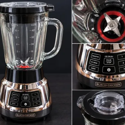 Black & Decker Digital Blender Glass Pitcher Chrome Base Smoothie Ice Crush 3 Speed - Potterville