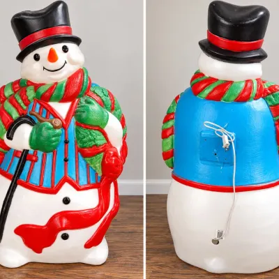 Vintage 43" Santa's Best Frosty Snowman Blow Mold Holiday Decoration. Great condition! - Potterville