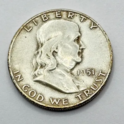1951 S - Silver Franklin Half Dollar