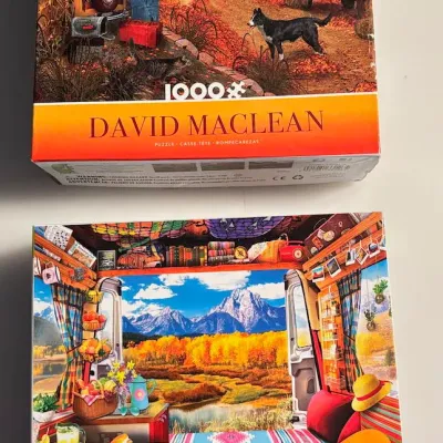 Sale Photo Thumbnail #244: RoseArt - My Happy Place and David MacLean New England Fall Puzzles - Complete