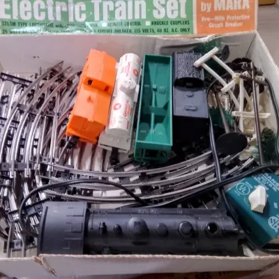 Louis Marx & Co. Electric Train Set With Original Box, Locomotive, Cars, Track, And Transformer - Potterville