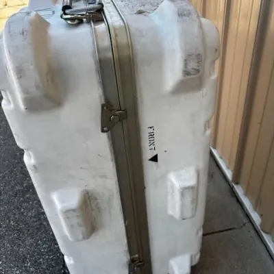 Heavy Duty White Plastic Shipping Crate with Handles & Latches
