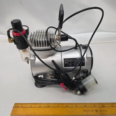 Sale Photo Thumbnail #222: Air Compressor and Air Brush Kit Model AS18, Comes w/ Regulator, and Filter