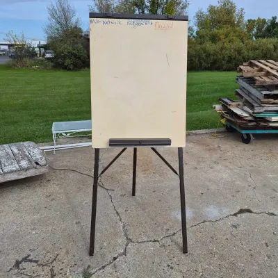 Vintage Oravisual Visualon Metal Folding Easel With Adjustable Legs And Marker Tray
