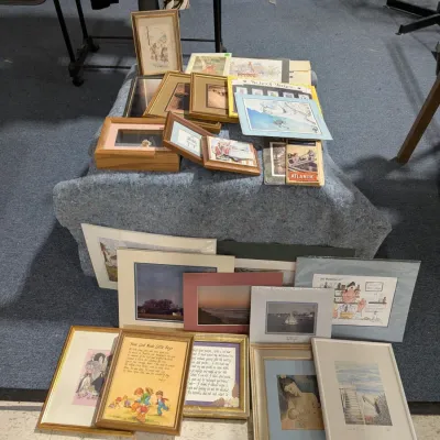 Large Lot Framed Prints & Photos Decor: Size 4x4 through 8x12 - Estate Sales Warehouse (GR)