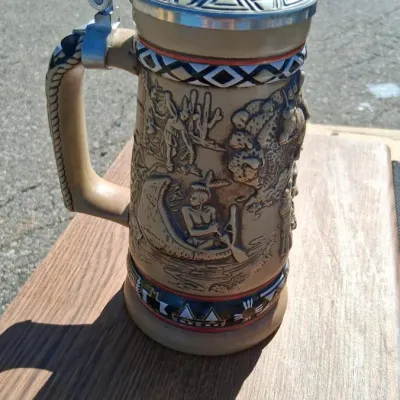 Vintage Indians of The American Frontier 1980's Beer Stein
