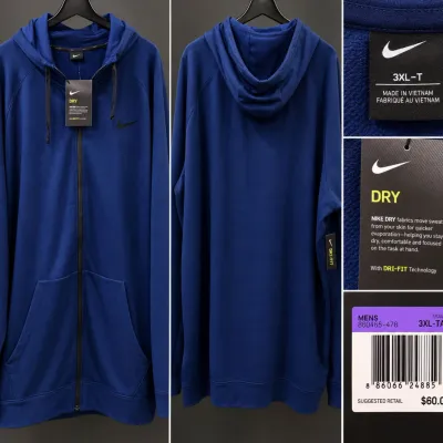 NWT Nike Dri-FIT Men's 3XLT Tall Royal Blue Pullover Training Hoodie $80 Retail - Potterville