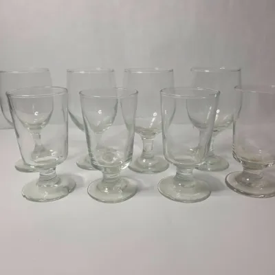 2 Sets of Clear Glassware - Water Goblets and Wine Glasses