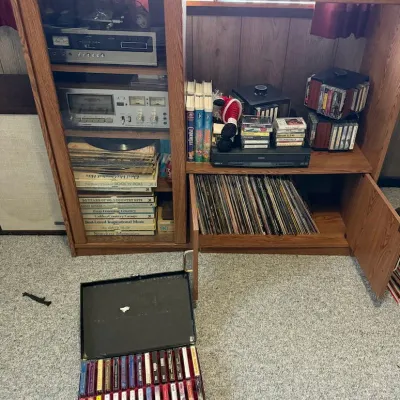 Large Vintage Stereo & Music Collection - Pioneer, Hitachi, Vinyl Records, Cassettes & Speakers - Lake Odessa Off-Site