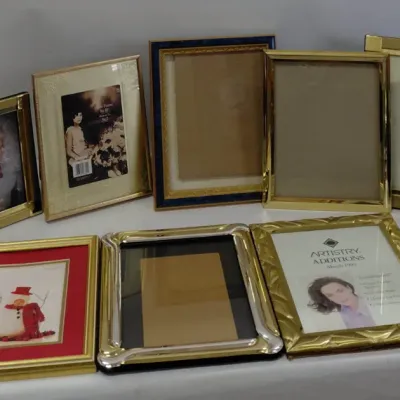 Large Collection of Gold/Brass Frames in a Variety of Sizes