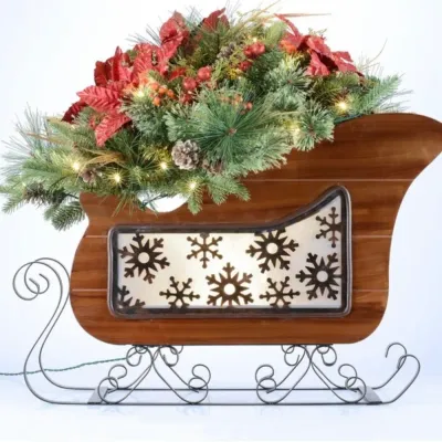 Sale Photo Thumbnail #215: 30" Lighted Sleigh Christmas Decor - Used One Season! Lowe's Exclusive