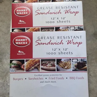 3 Boxes of Handy Works Sandwich Wrap 12" x 12" Sheets - 1000 Sheets per Box