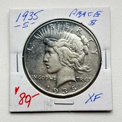 1935 S - Peace Silver Dollar - XF