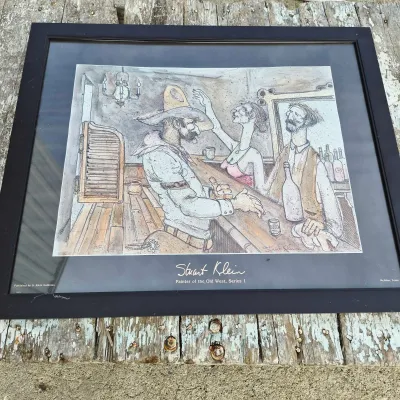 Stuart Klein Framed Art Print "Painter Of The Old West Series 1" 1983, 33"x27"