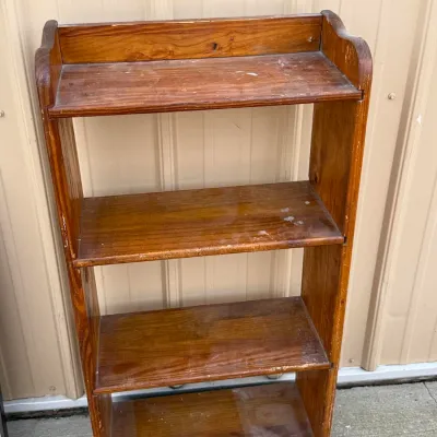 Wood Bookshelf, 4 Shelf with Scalloped Sides