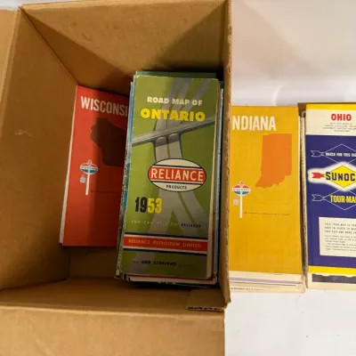 Large Collection of Various Vintage Road Maps