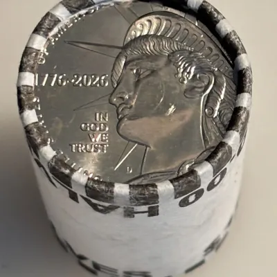 BU Roll -  "First Strike" - 1776 - 2026 - 250th Anniversary USA Half Dollar Coins - 20 Coins Total
