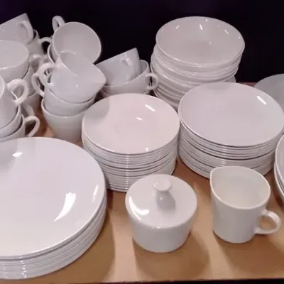 Sale Photo Thumbnail #283: Massive Vintage Centura by Corning All-White Dinnerware - Large 99 Pc Set w/ Serving Pieces – Potterville