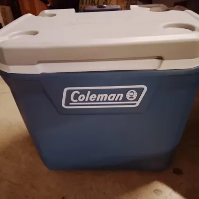 Coleman 316 Series Blue And White Wheeled Cooler - Potterville
