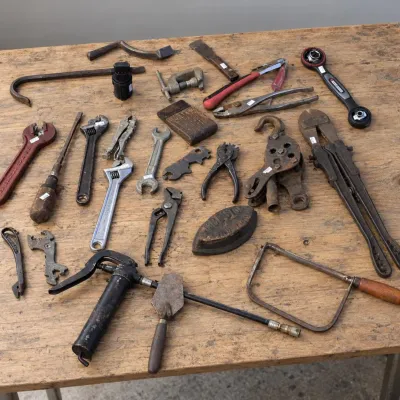 Vintage Tools - Pulley, Pry Bar, Wrenches and More