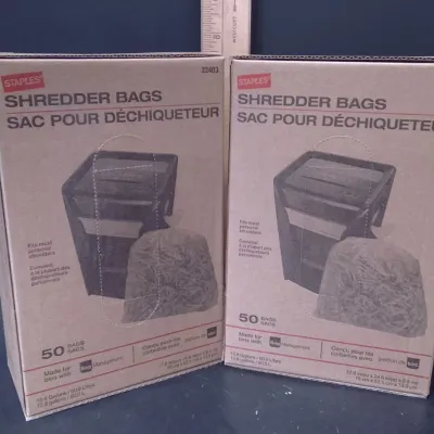 2-Staples 15.8-Gallon Shredder Bags (Item 22403) In 50-Count Boxes For Personal Office Bins - Potterville