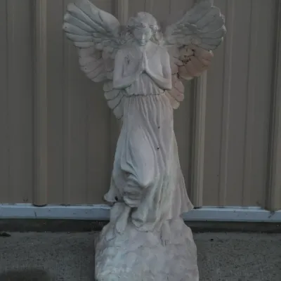 Beautiful Indoor/Outdoor Angel Statue with Open Wings - High Quality