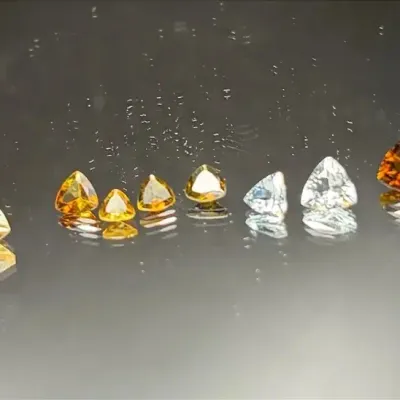 5.7 CTTW 4x4mm-7x7mm Trillion-Cut Gemstones Mystery Lot | Not Tested | Brwn, Yellow, Clear Tones