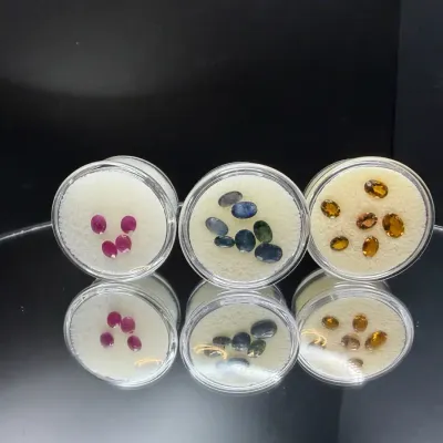 8.05 CTTW 4x3mm-6x4mm Gemstone Ovals Mystery Lot | Not Tested | Pink-Red, Brwn, Blue Tones