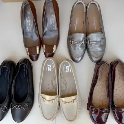 Bruno Magli, D Tate & Salvatore Ferragamo Ladies’ Size 7.5/8 Silver, Brn, Burg, Blk | 5 Pairs