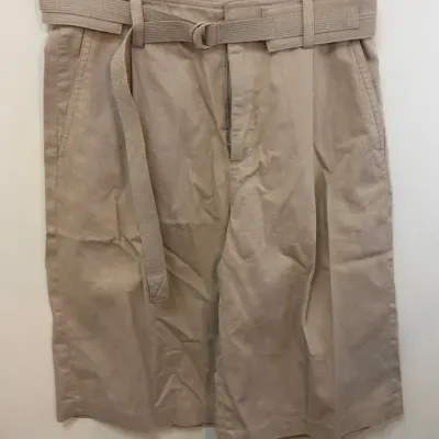 Vince Pleated Flared Ladies’ Bermuda Shorts, Khaki Size 6, Cotton/Linen | Excellent Condition 