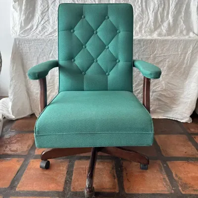 Teal Rolling Office Arm Chair