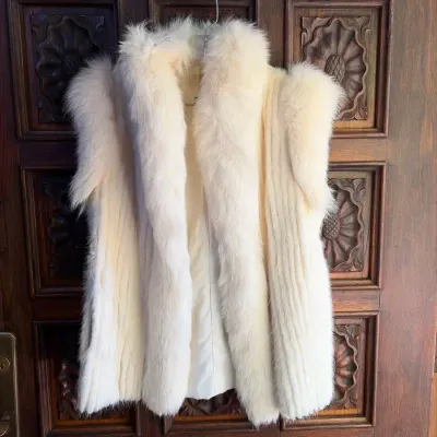 Mink and Fox Fur Vest / Jacket, Zip-on Sleeves, Size S | Danish/Finnish Fur