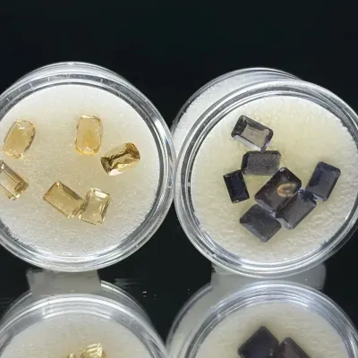 6.20 CTTW Emerald-Cut Gemstones, 5 Matched Pairs Mystery Lot | Not Tested | Champagne & Lilac Tones